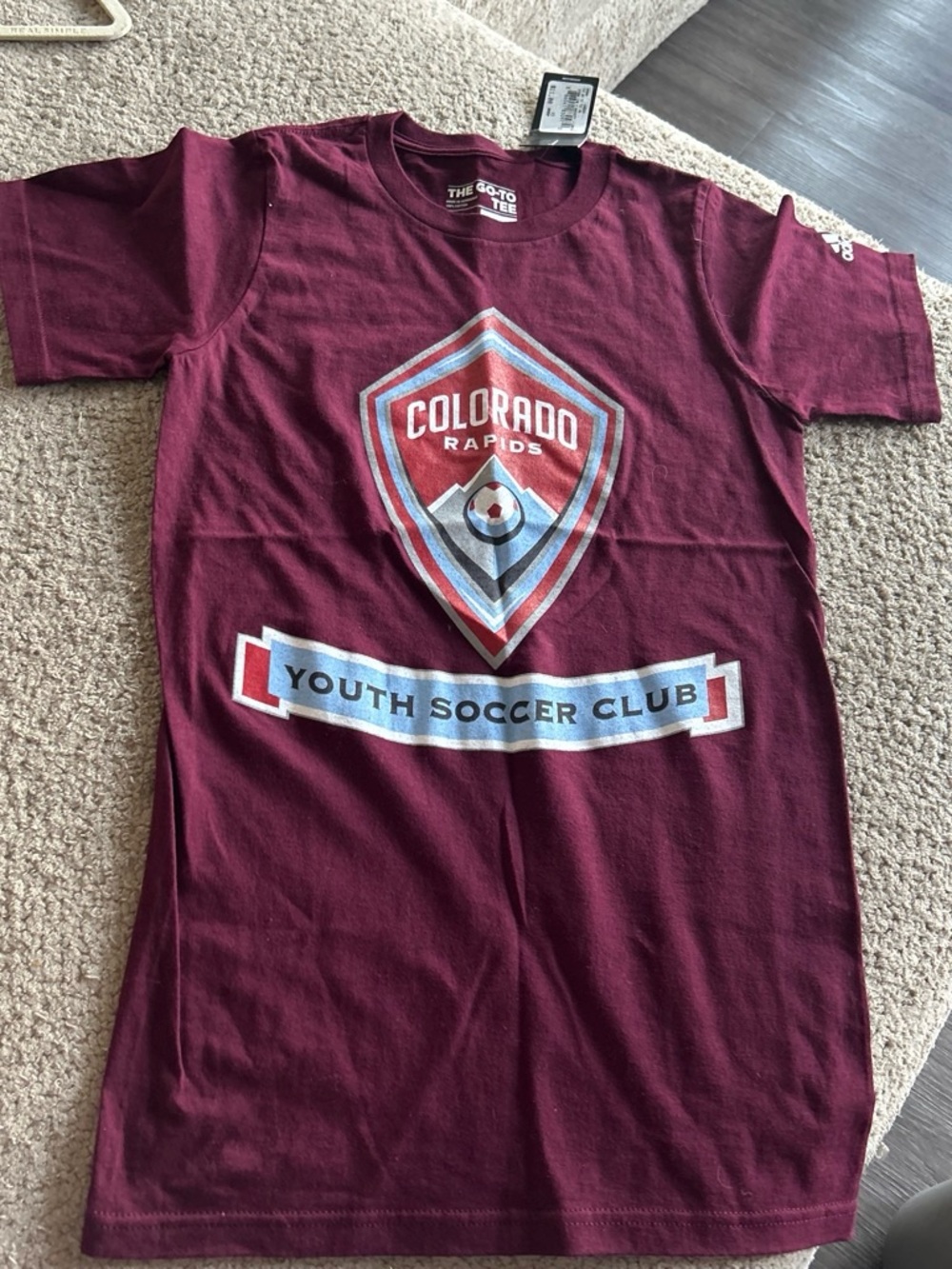 adidas Colorado Rapids Youth Soccer Club T‑Shirt - Maroon